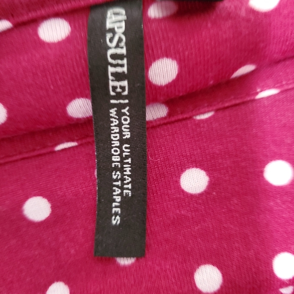 Raspberry Red Polka-dot Knit Fall Mini Dress by Capsule Simply Be UK 16 … - Picture 9 of 9